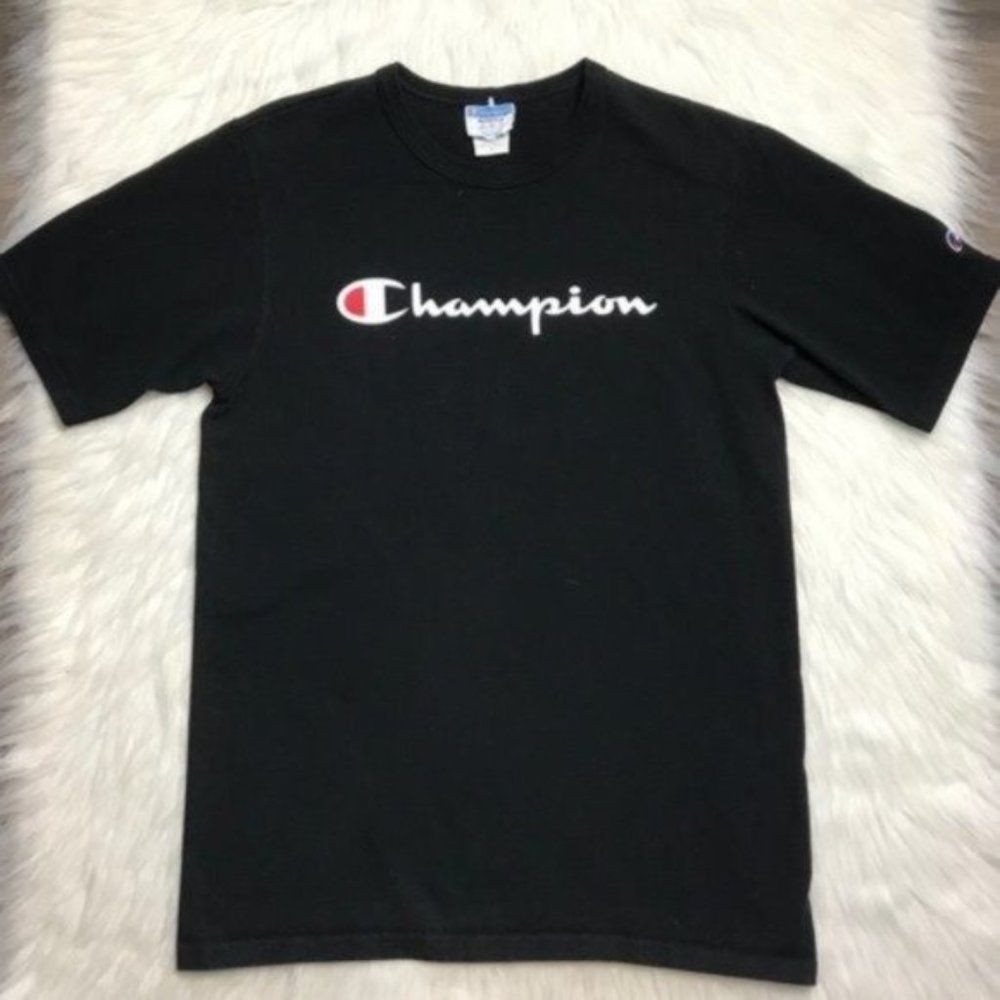 Mens Graphic Spell Out Top black Champion shirt
